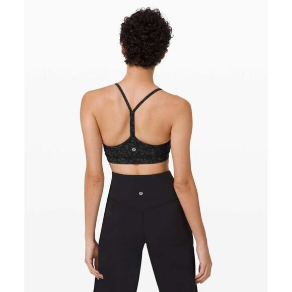 LULULEMON Flow Y Bra Nulu Light Support Size 8 Wild Thing Camo Deep Coal Multi - Picture 3 of 7
